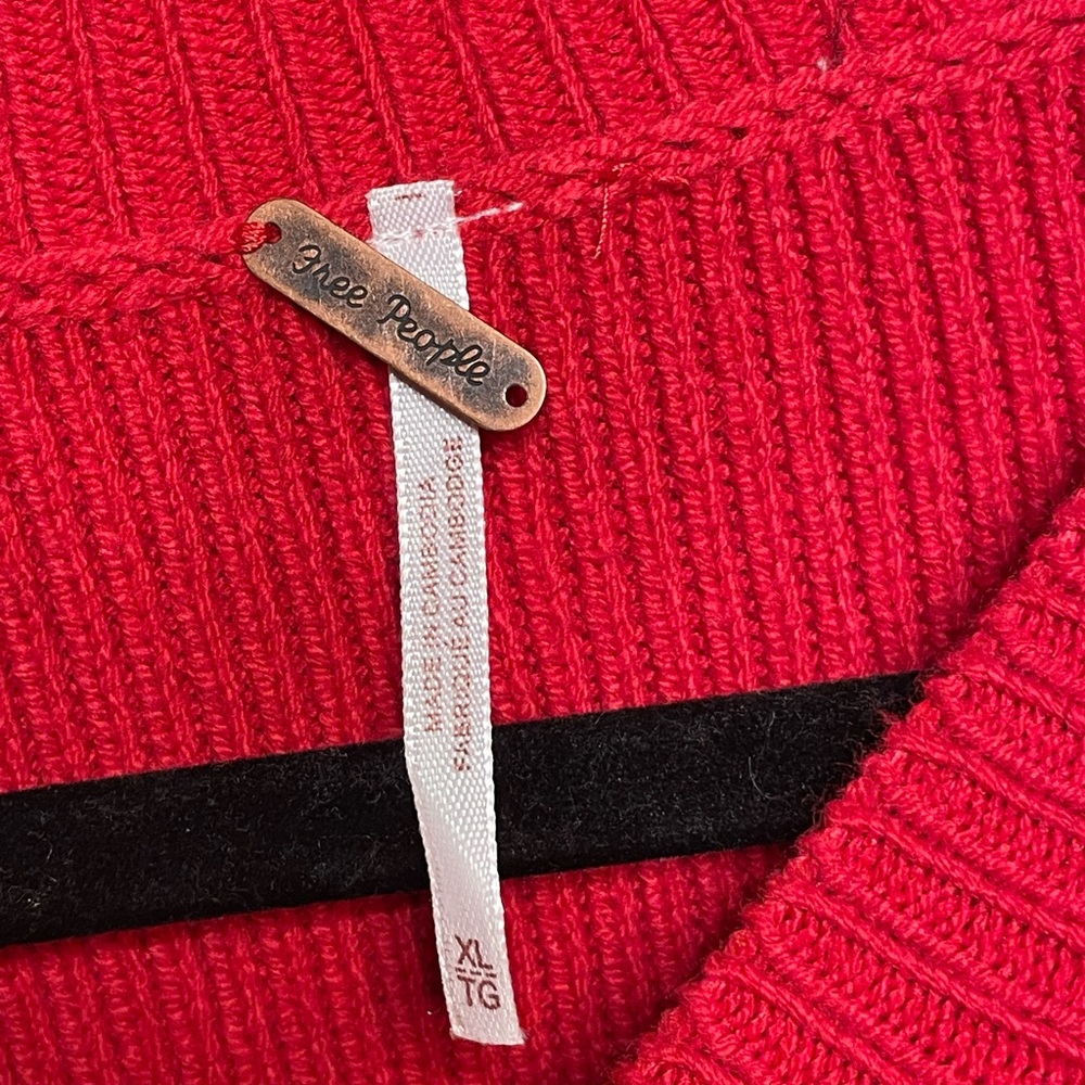 Free People Easy Street Crop Pullover In Racing Red - Picture 5 of 6